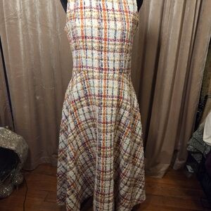 Elizabeth Multicolor Plaid Midi Dress